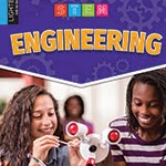 Book cover showing two girls working on a robot