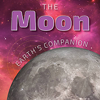 Book cover showing the moon from space