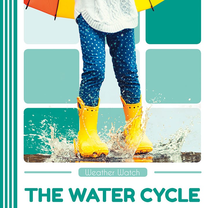Book cover showing a person in yellow water boots splashing in a puddle