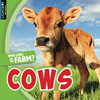 Book cover showing a baby cow in a field