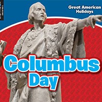 Book cover with a statue of Christopher Columbus