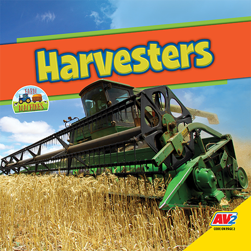 Book cover showing a harvester gathering crops in a field