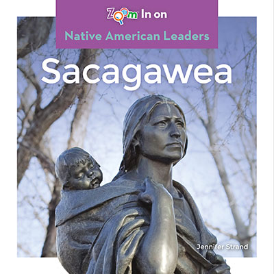 Book cover showing a statue of Sacagawea and her baby
