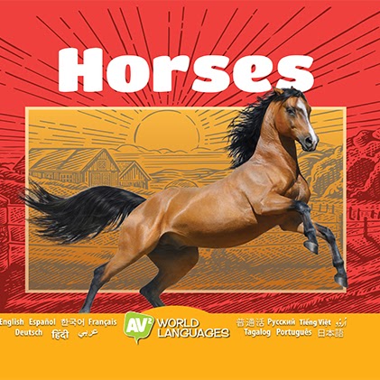Book cover showing a brown horse jumping