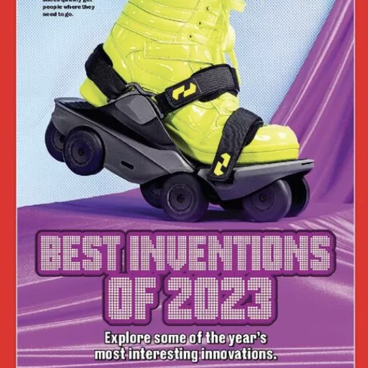 Book cover showing a skate that goes over a pair of yellow shoes