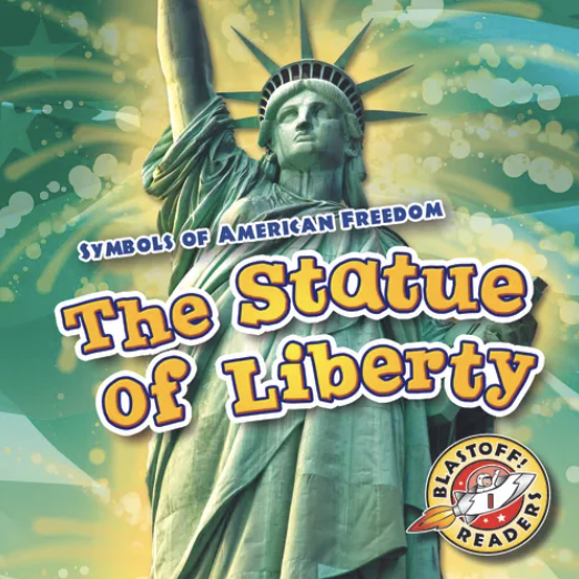 Book cover showing the Statue of Liberty with a green background