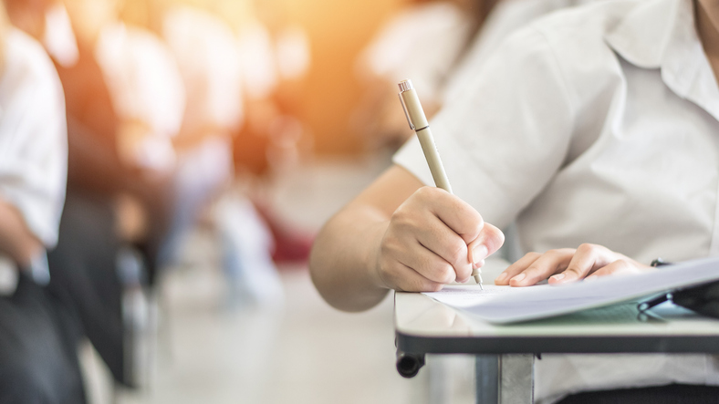 Photo of student taking a test