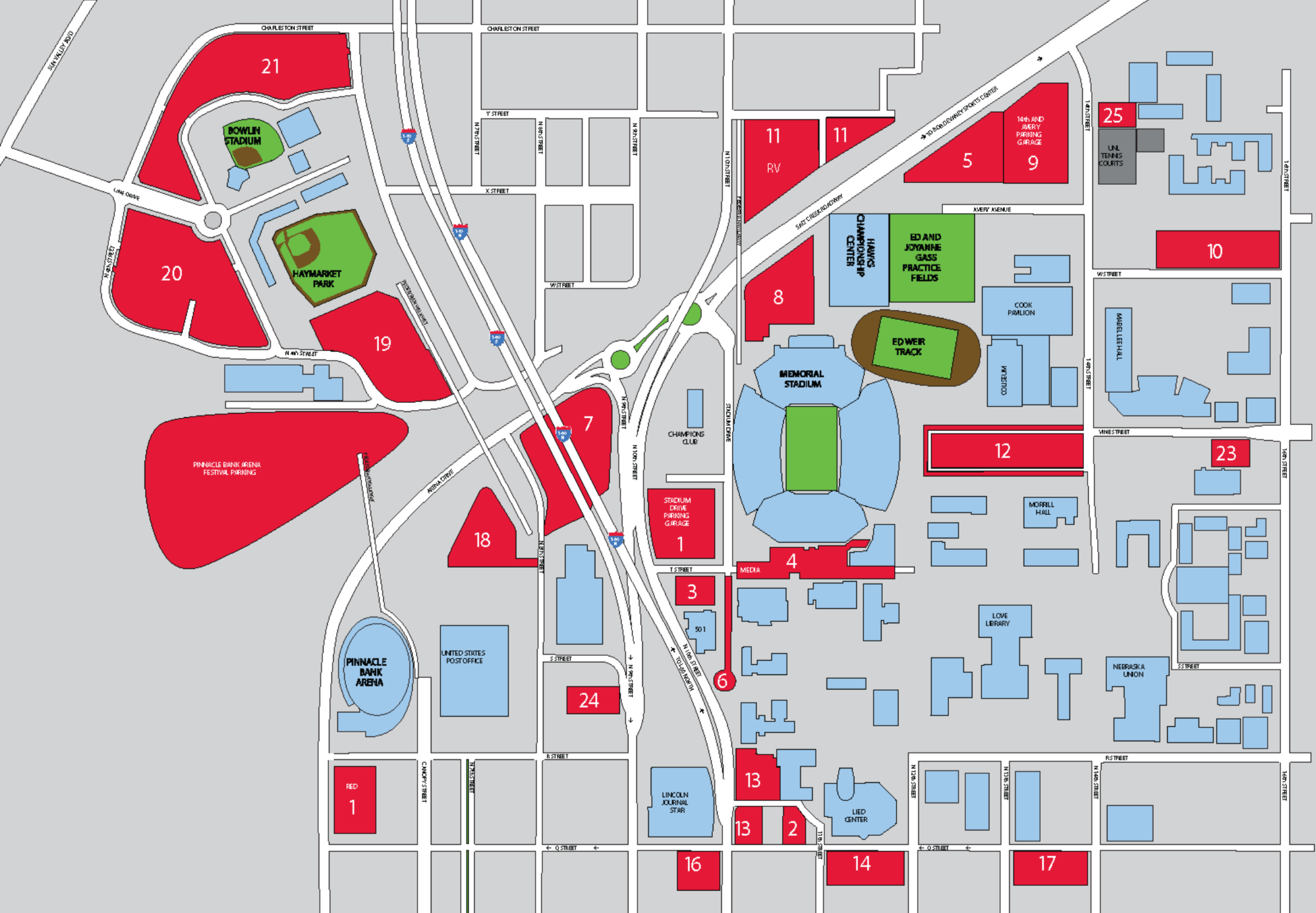 Memorial Stadium Parking Map