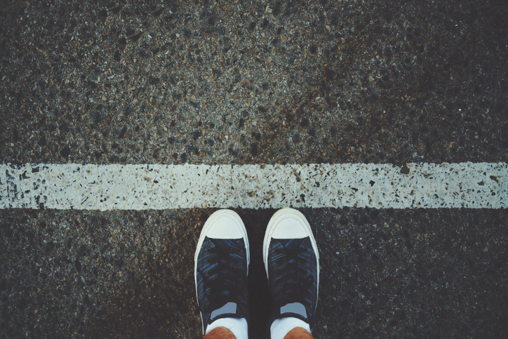 Picture of a person standing at a starting line