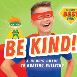 A book cover showing a kid with a superhero costume on and smiling
