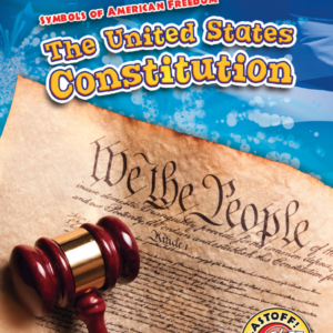 A book cover showing a close-up of the historical United States Constitution document with a wooden gavel at the bottom left.