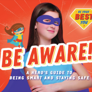 A book cover showing a girl in a superhero costume.
