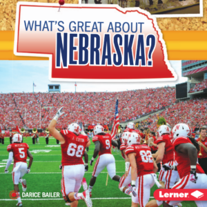 A book cover showing the Cornhusker football field running into memorial stadium