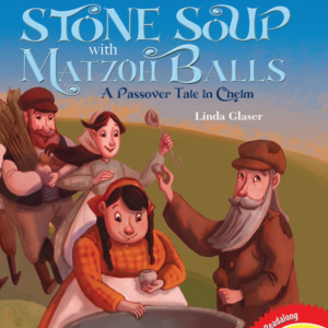 A book cover showing four people, two adults and two children, in traditional attire preparing food in a large pot.