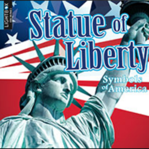 A book cover showing the Statue of Liberty with an American flag background.