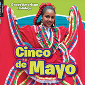 A book cover showing a young person in a vibrant red traditional Cinco de Mayo dress, smiling.