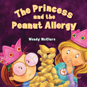 A book cover showing two girls in princess outfits next to peanuts