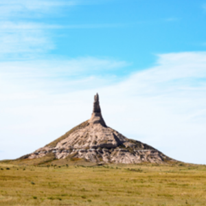 A photograph of Chimney Rock