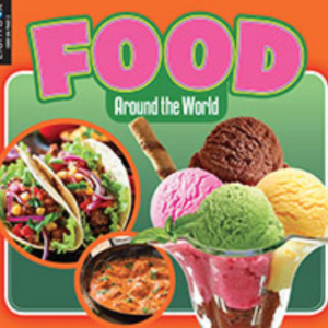 A book cover showing ice cream, salsa and a taco filled with vegetables