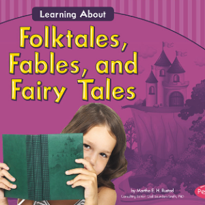 A book cover showing a girl peeking around a book she is reading