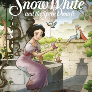 A book cover showing a girl in a garden with a bird on her hand