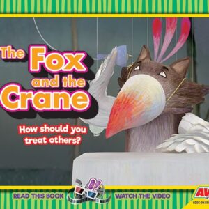 A book cover showing a fox in a crane costume