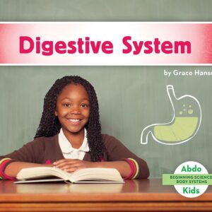 A book cover showing a girl in front of a chalkboard with a drawing of a stomach on it