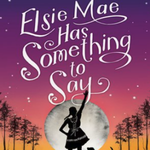 A book cover with a silhouette of a girl raising her arm with a moon and night sky background