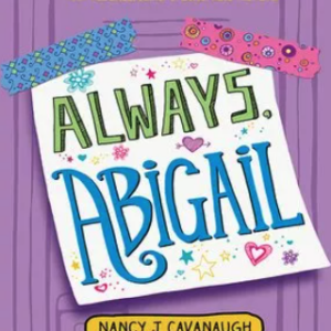 A book cover is decorated to look like a note taped to a locker with the title written on the note