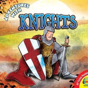 A book cover with a drawing of a knight holding a sword and shield