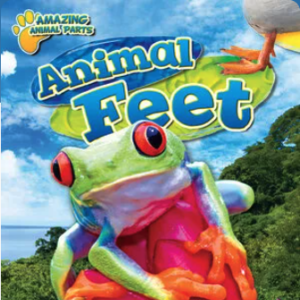 A book cover with a picture of a frog with webbed orange feet