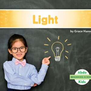 A book cover showing a girl smiling next to a chalkboard and a lightbulb drawn on it