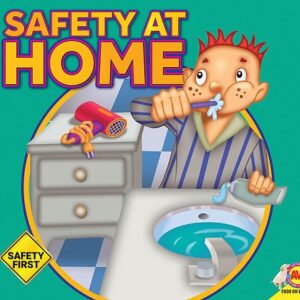 A book cover showing a cartoon of a child brushing their teeth in the bathroom.