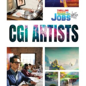 A book cover showing pictures of people creating art on a computer