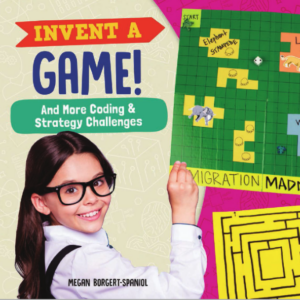 A book cover showing a girl playing with game pieces