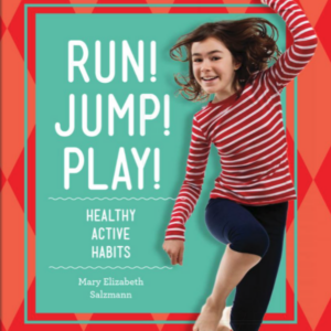 A book cover showing a girl skipping.