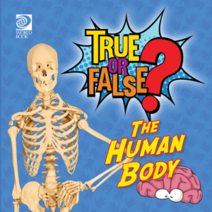 A book cover showing a skeleton and a smiling brain