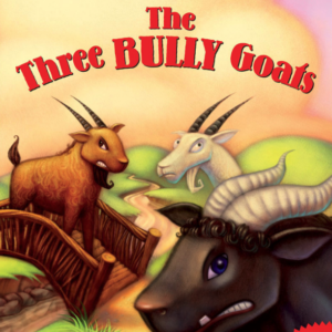 A book cover showing three goats with mean faces