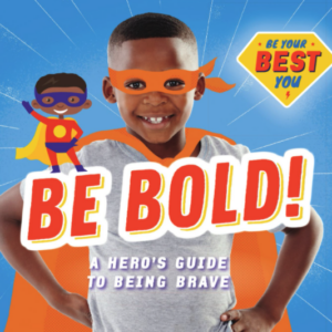 A book cover showing a kid in a superhero costume