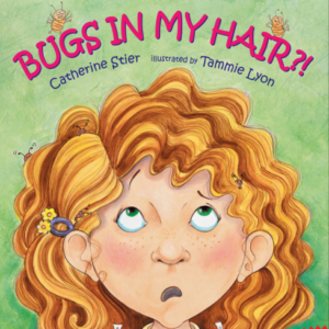 Book cover showing a girl looking nervously at her hair
