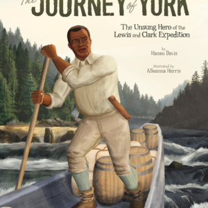 A book cover showing a man paddling a canoe with supplies