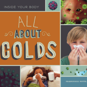 A book cover showing kids sneezing and using a facial tissue.