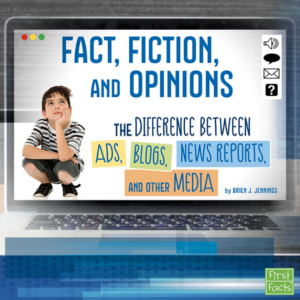 A book cover that looks like a laptop screen with a picture of a kid looking confused