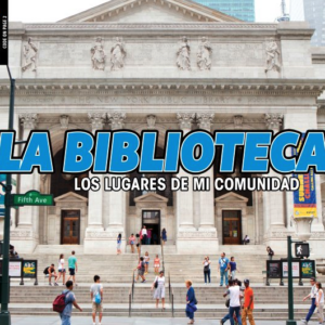 A book cover showing a grand entrance to a library