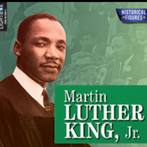 A book cover with a picture of Marin Luther King Jr.