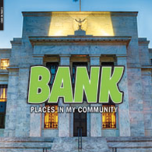 A book cover showing a photo of a bank