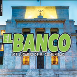 A book cover with a picture of a bank