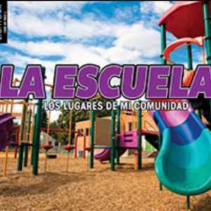 A book cover showing a school playground