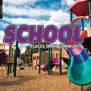 A book cover with a picture of a school playground