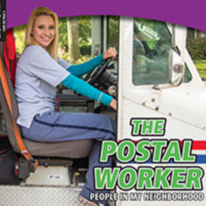 A book cover showing a postal worker in their vehicle